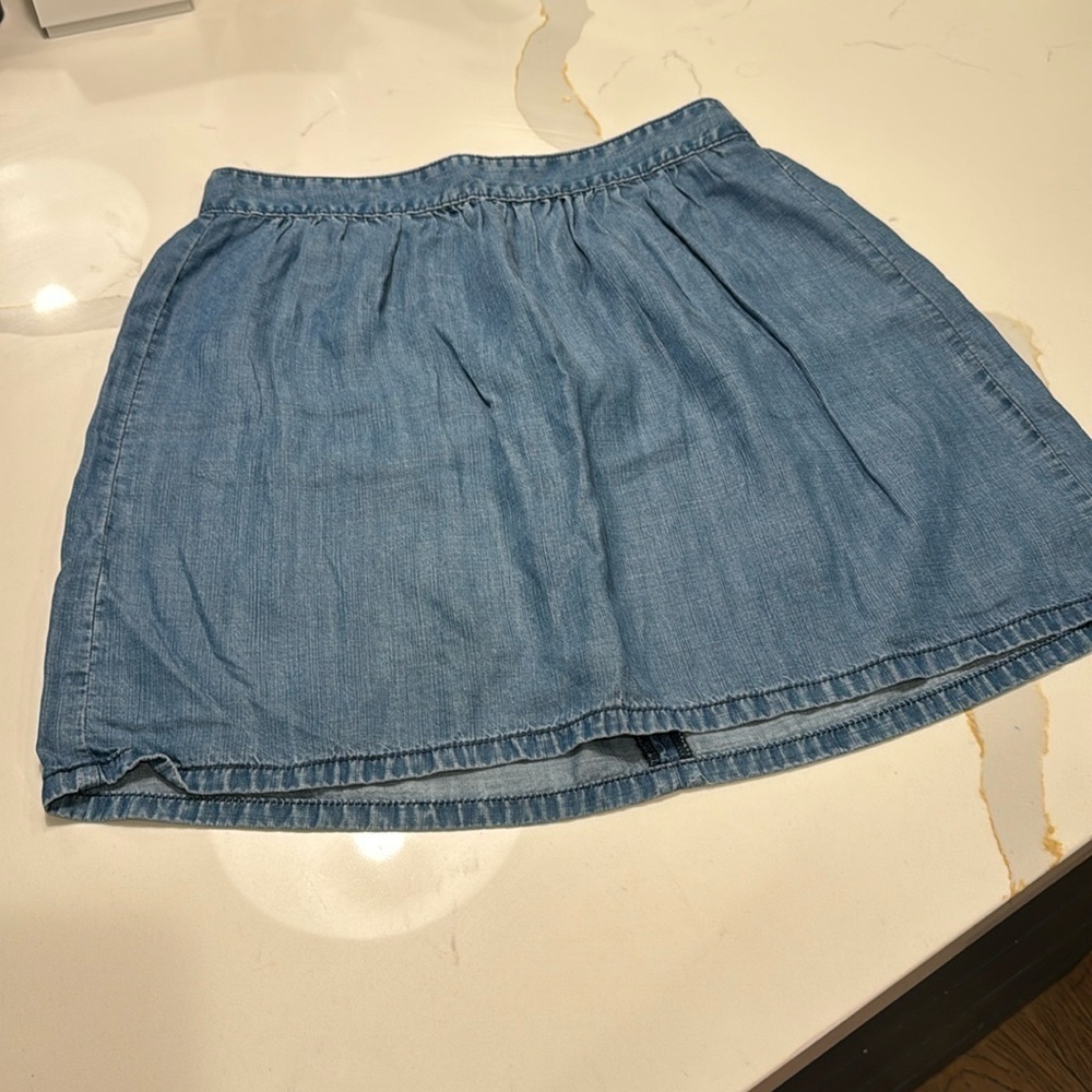 Madewell Super Soft Denim Zip Up Skirt Size 8